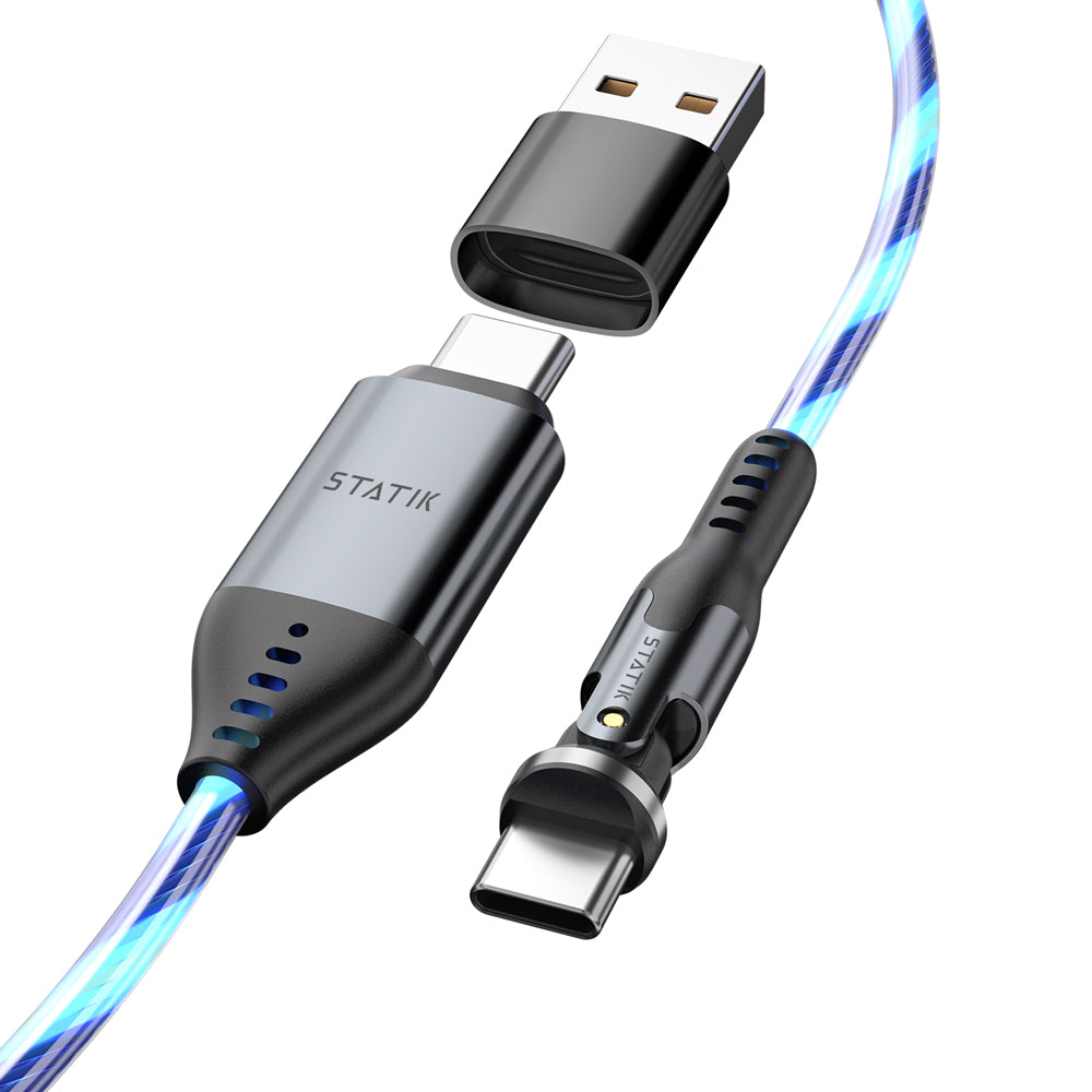 Glowing LED USB-C to USB-C Cable 1m, Durable, 100W, KeySmart