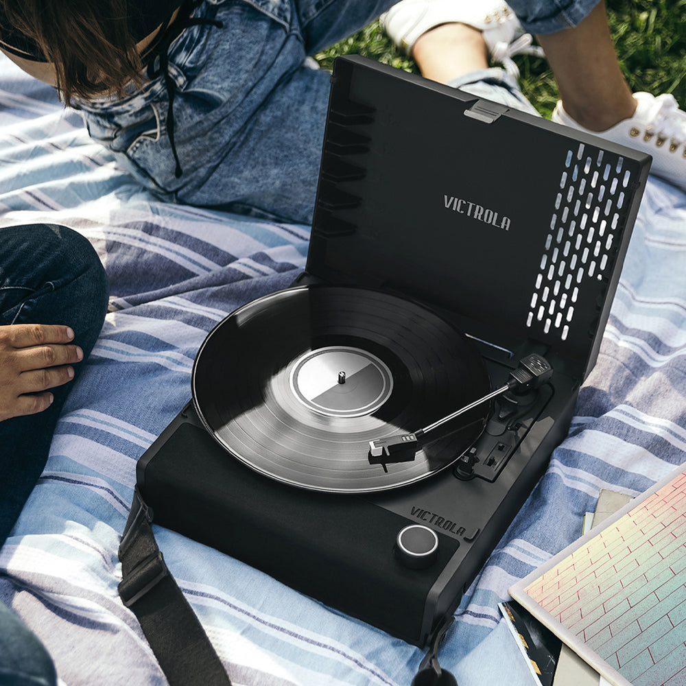 Portable Bluetooth Turntable, Speakers Set - Victrola Revolution GO