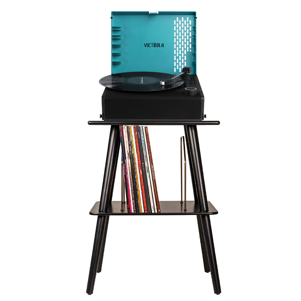 Portable Bluetooth Turntable 3-Speed, Entertainment Stand Bundle, Victrola