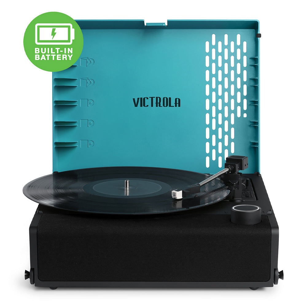 Portable Bluetooth Turntable 3-Speed, Entertainment Stand Bundle, Victrola