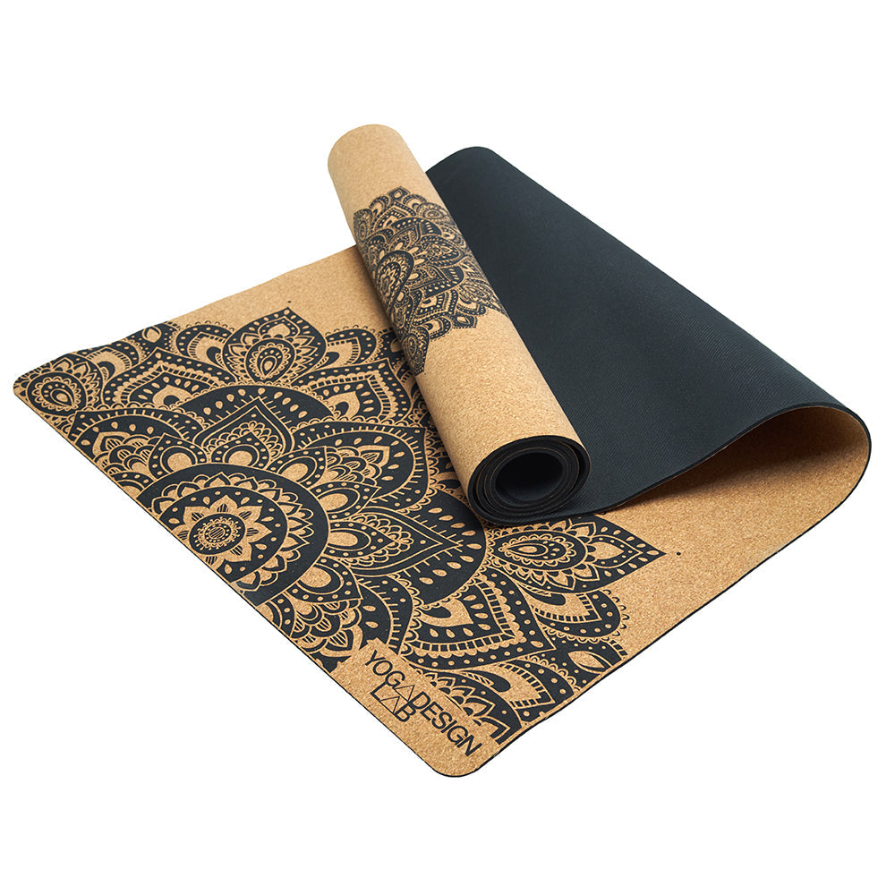 Non-Slip Cork Yoga Mat 3.5mm High-Density Cushion Mandala - Yoga Design Lab