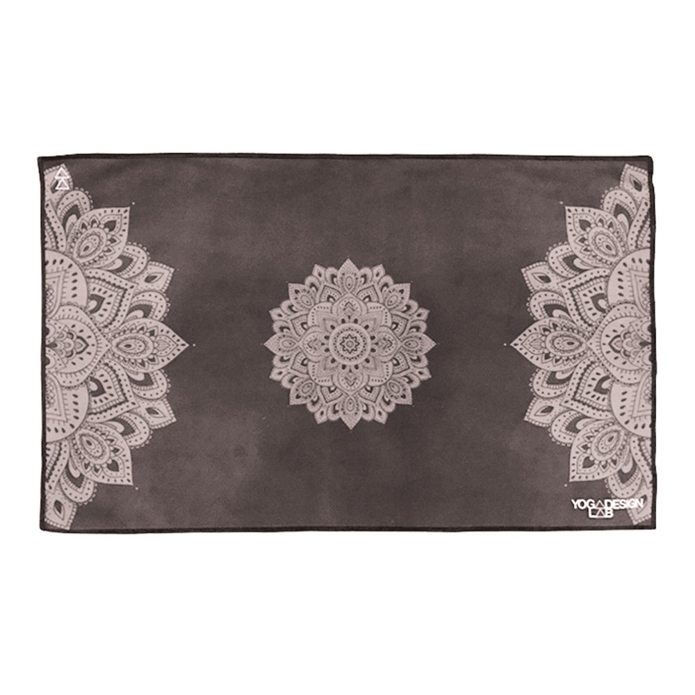 Lightweight Non-Slip Hand Yoga Towel, Mandala Black, YDL