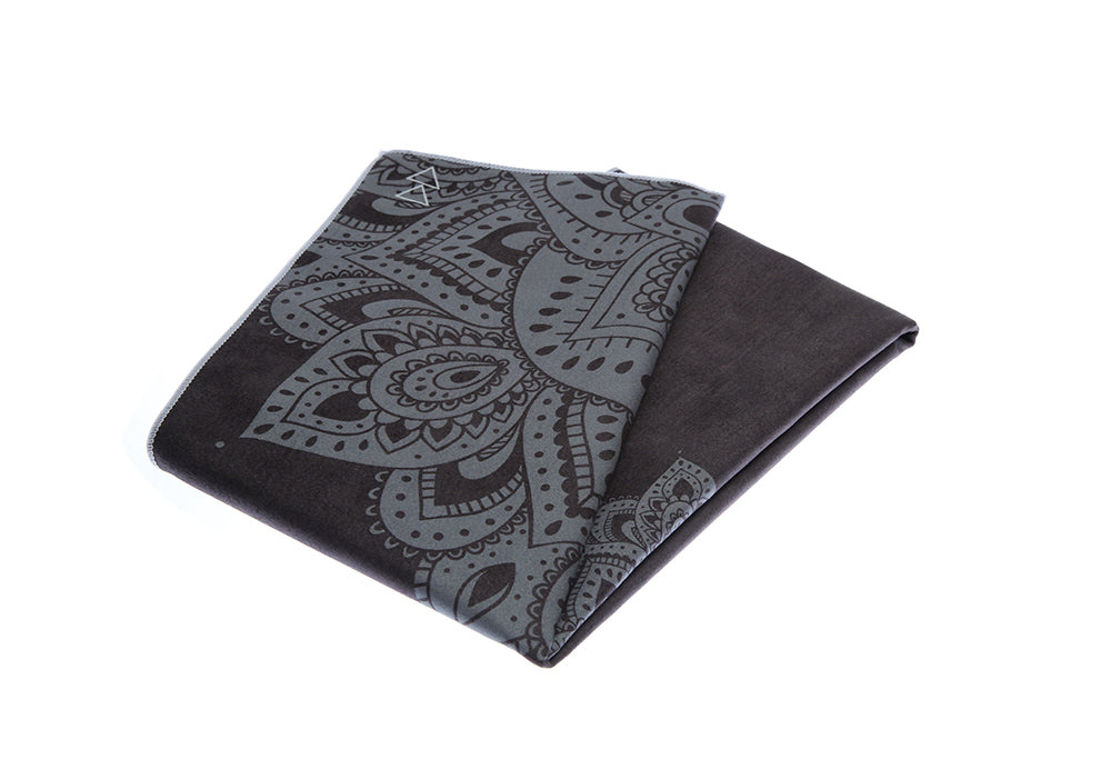 Ultra-Absorbent Non-Slip Yoga Mat Towel, Mandala Black, YDL