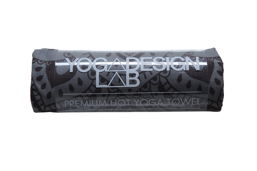 Ultra-Absorbent Non-Slip Yoga Mat Towel, Mandala Black, YDL