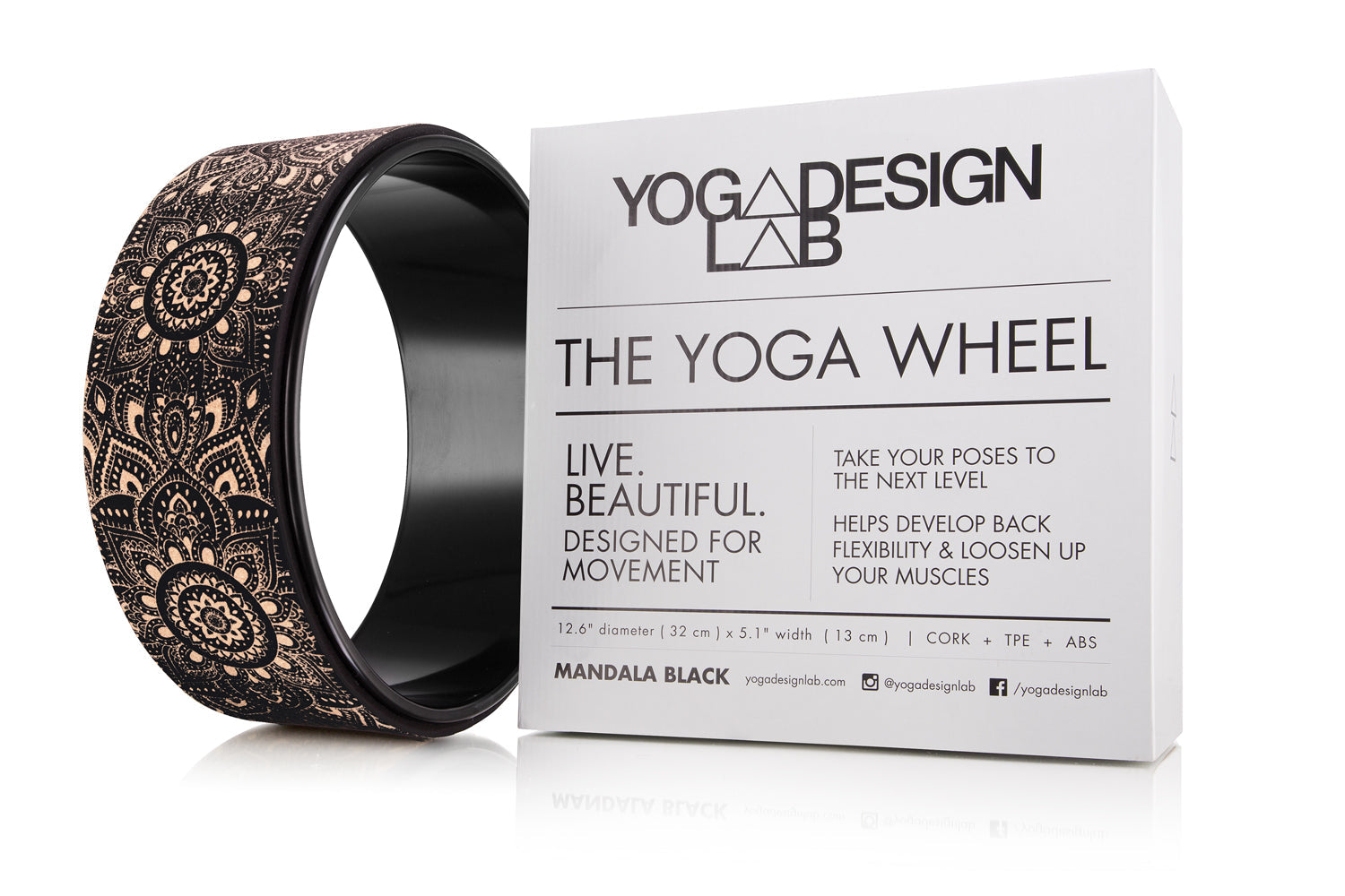 Eco-Friendly Cork Yoga Wheel for Flexibility, 12.6 in - Yoga Design Lab