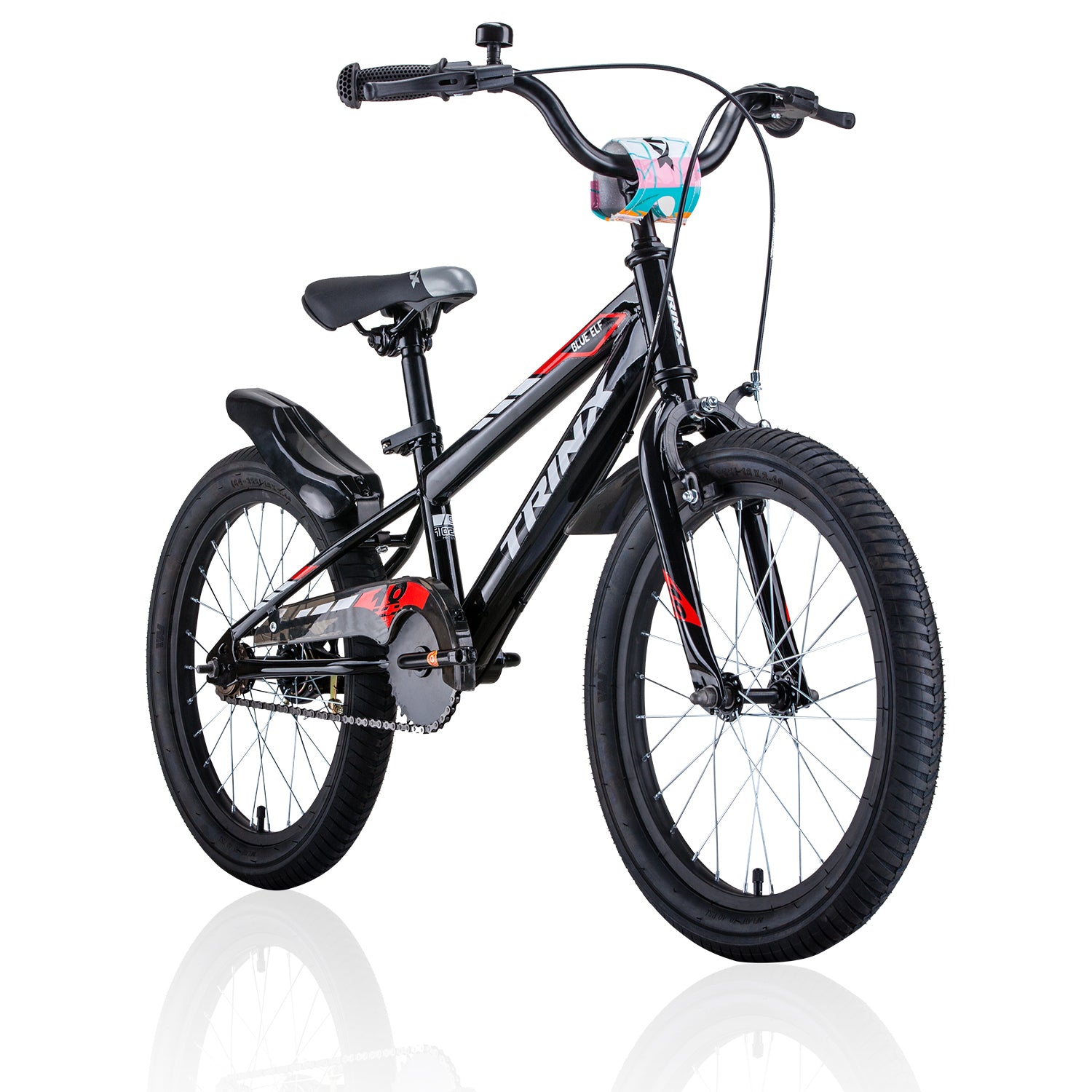 18" Hi-Ten Steel Kids Mountain Bike with Bell, Mud Boards | Trinx