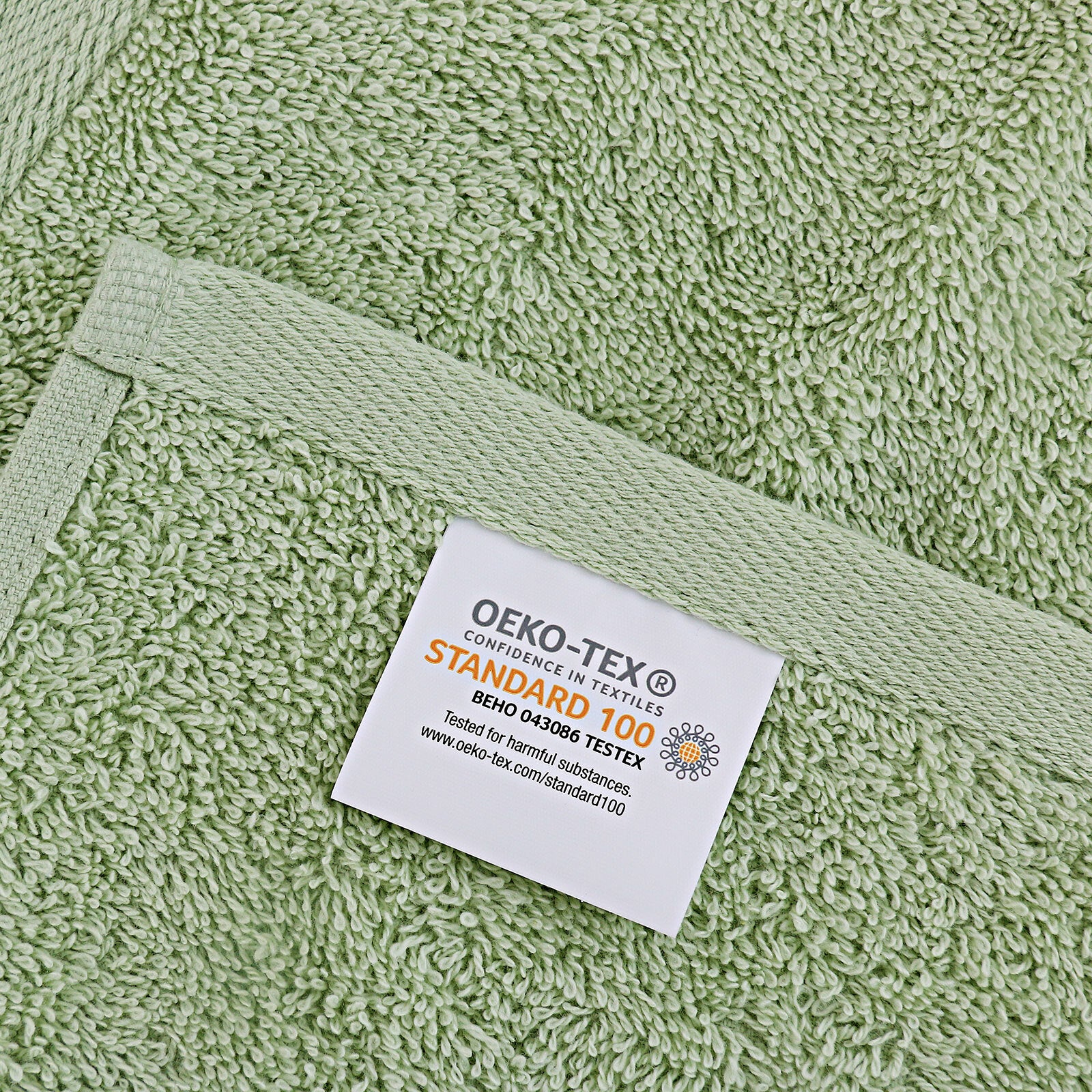 Sage Green 4-Piece Bath Towel Set, Highly Absorbent, Cotton