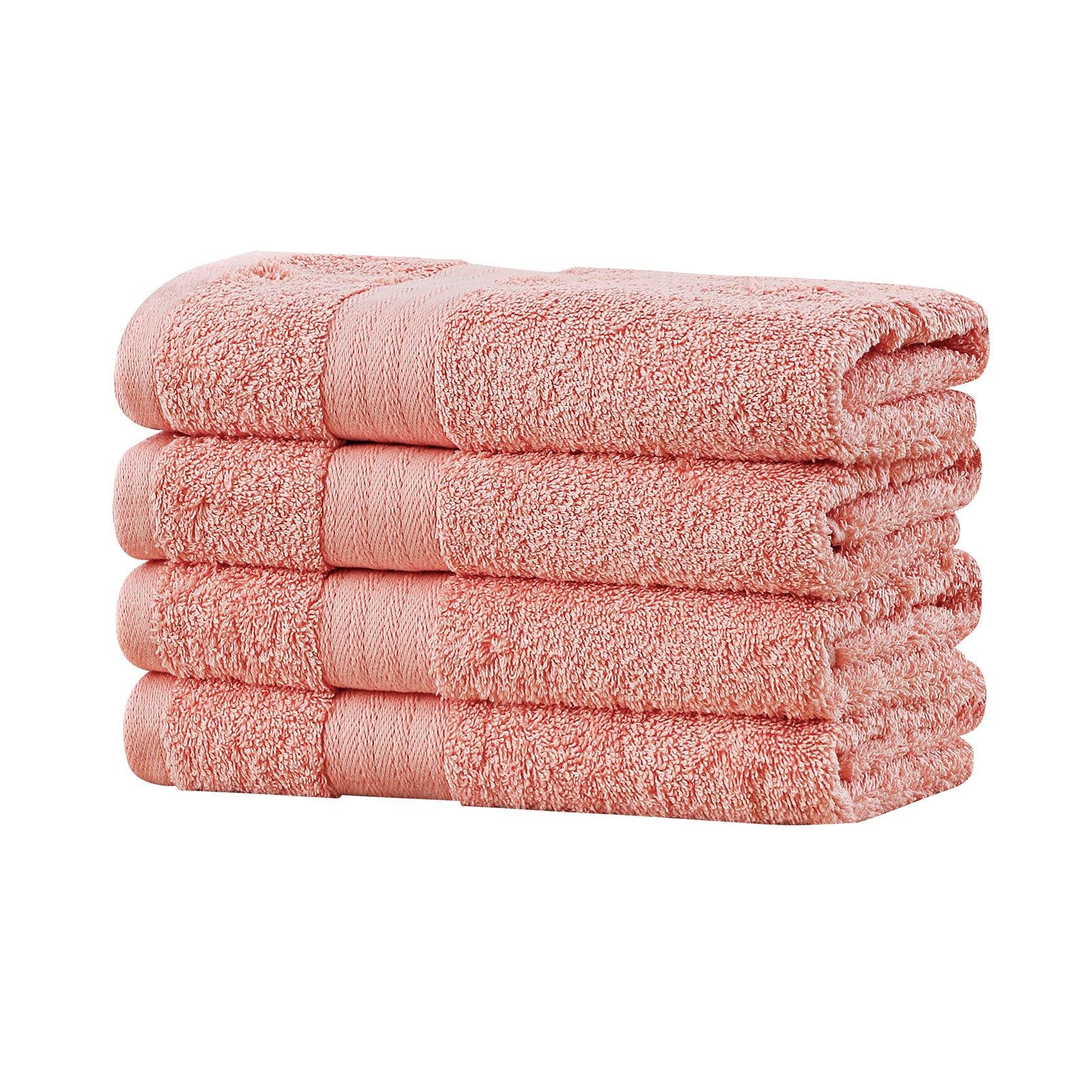 550GSM Absorbent Cotton Hand Towels Set of 4 - Coral Linenland