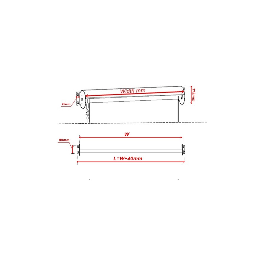 Sun-Blocking Outdoor Roller Blind Awning, Manual Gearbox, Aluminium Hood