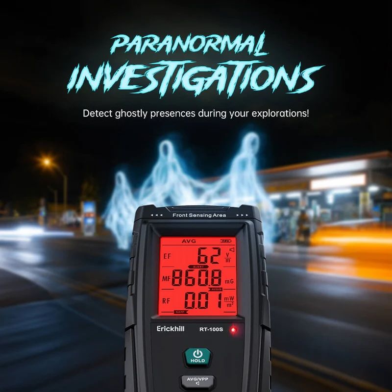 ERICKHILL 3 in 1 EMF Detector, Electromagnetic Field Radiation Detector for EF, RF, MF, WiFi,5G Signal,Triple Alarm Modes, Type-C Charging, EMF Meter for Home, Office, and Paranormal Investigation