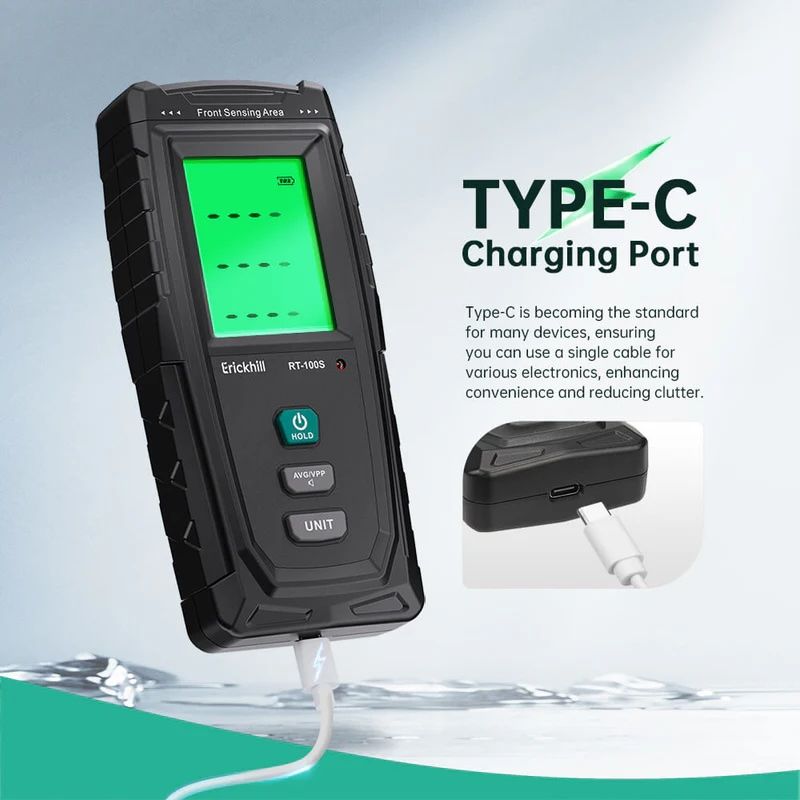 ERICKHILL 3 in 1 EMF Detector, Electromagnetic Field Radiation Detector for EF, RF, MF, WiFi,5G Signal,Triple Alarm Modes, Type-C Charging, EMF Meter for Home, Office, and Paranormal Investigation