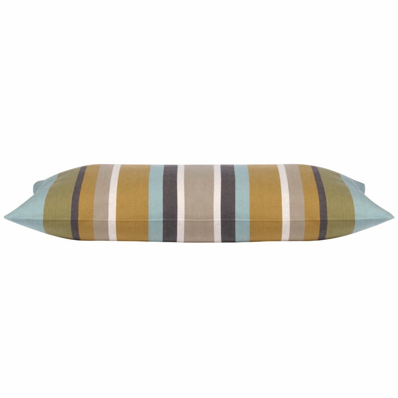 Pack of 4 Corban Aqua Rectangle 35x70cm Striped Multicoloured Cushion Cover Nautical