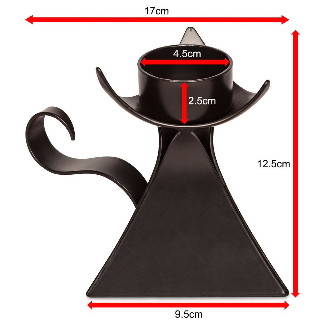 Black Metal Tea Light Candle Holder with Handle - Iron