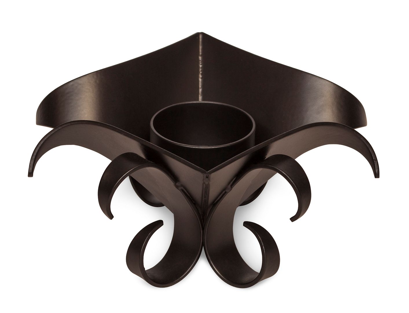 Black Metal Lotus Tea Light Holders Set of 2 Iron