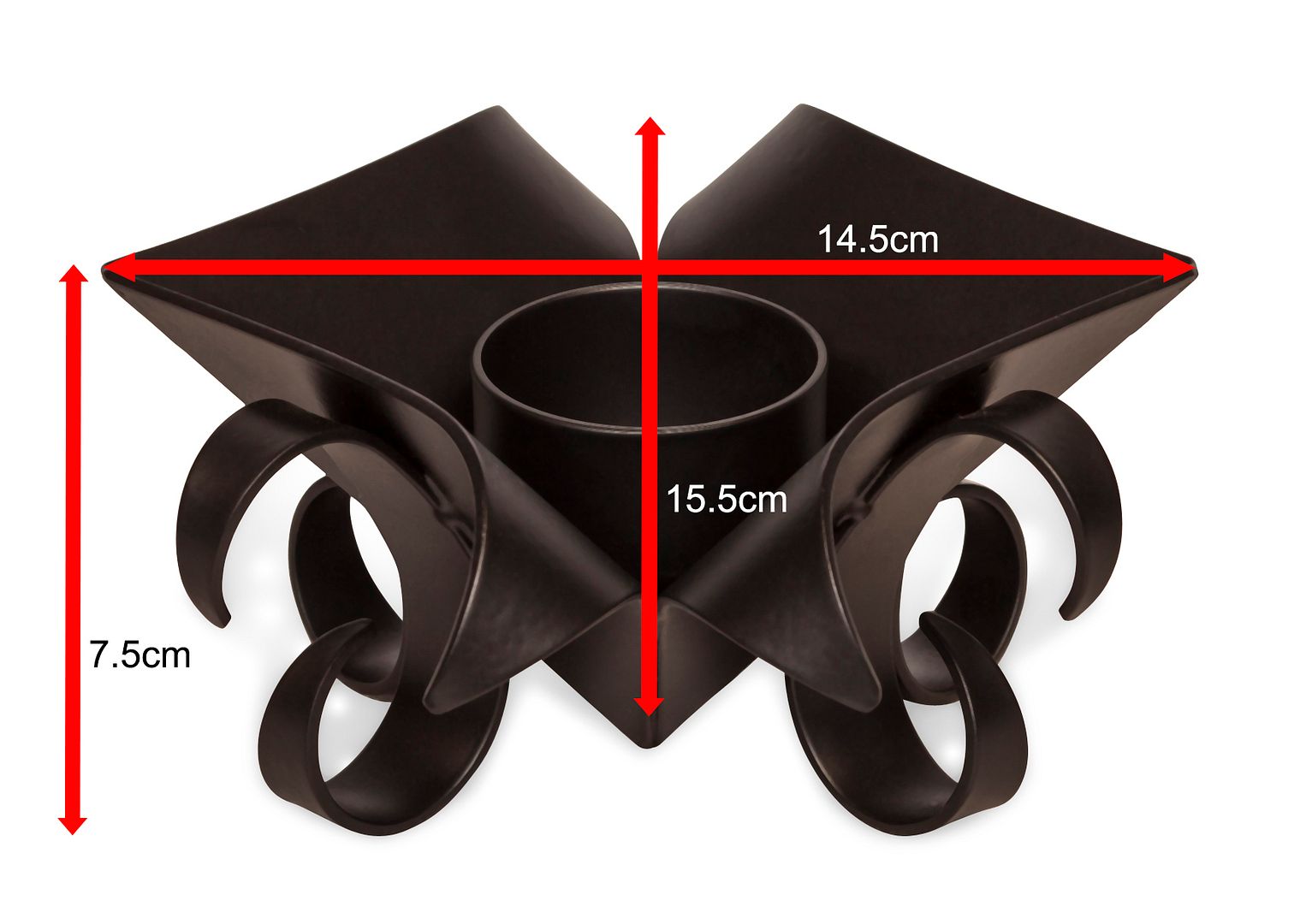 Black Metal Lotus Tea Light Holders Set of 2 Iron