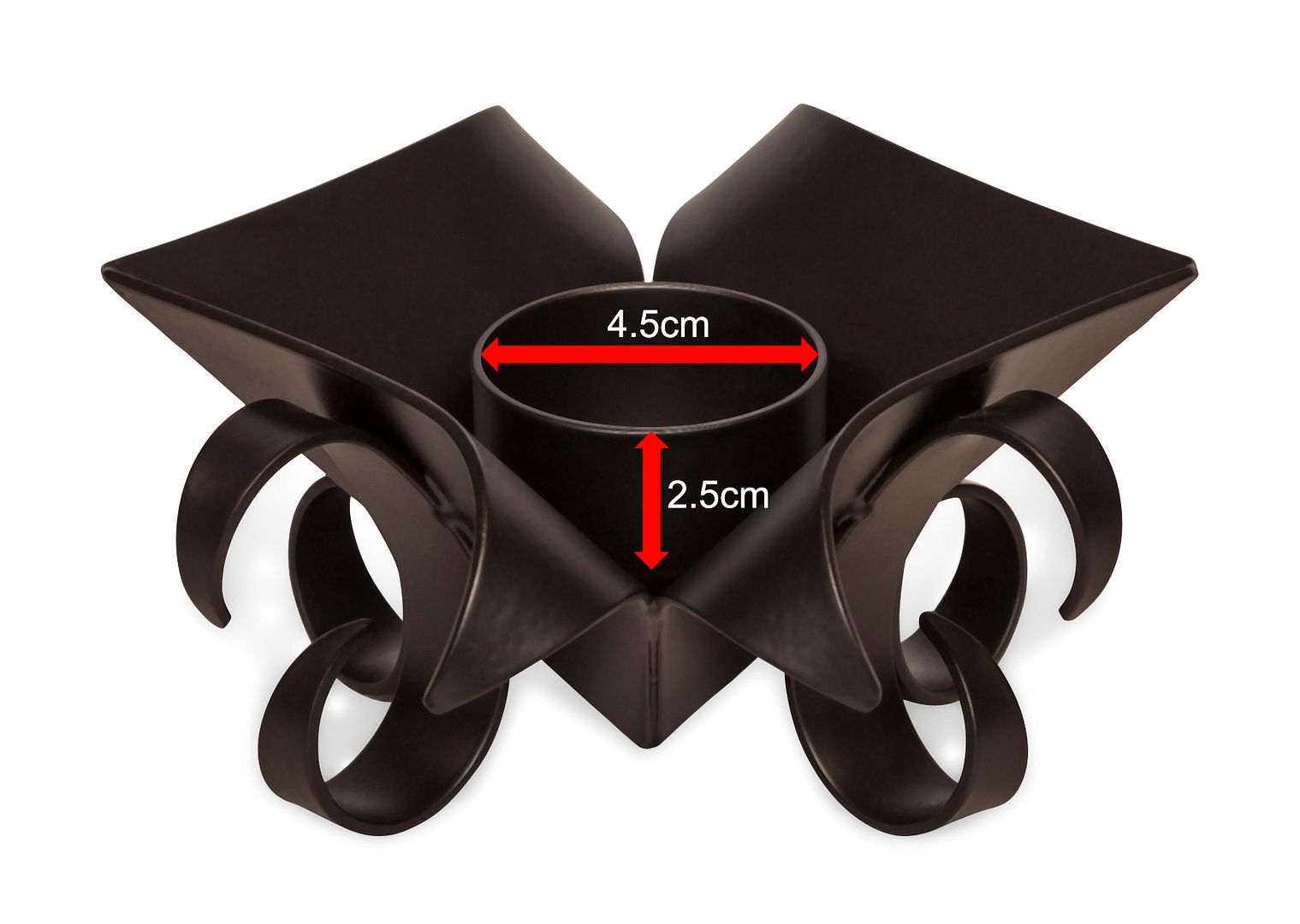 Black Metal Lotus Tea Light Holders Set of 2 Iron