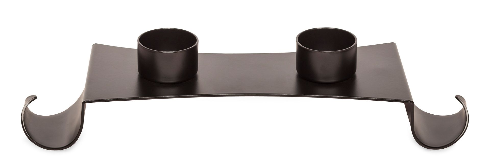 Sleek Black Metal Tea Light Candle Holder Stand, Iron