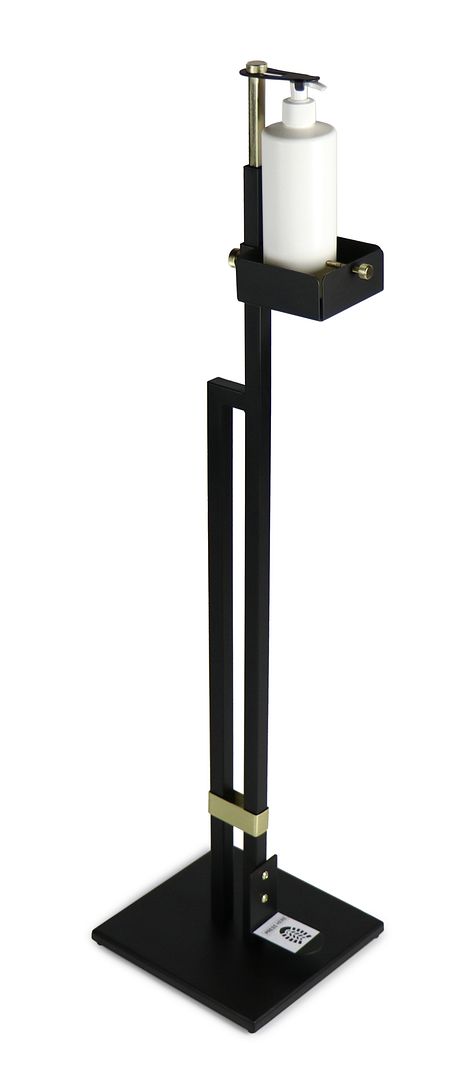 Adjustable Gold Black Touch-Free Sanitiser Dispenser Stand