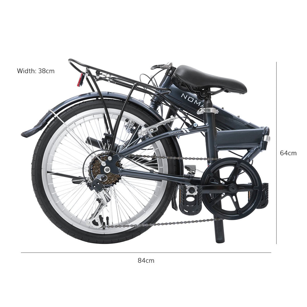 20" 6-Speed Folding Alloy Bike, Adjustable Handlebar - Progear