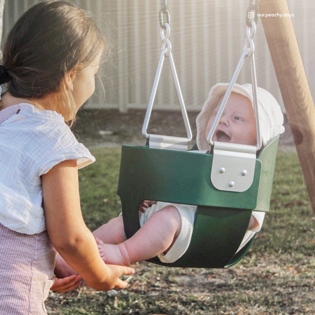 Lifespan Kids Green Bucket Swing Seat Weather Resistant