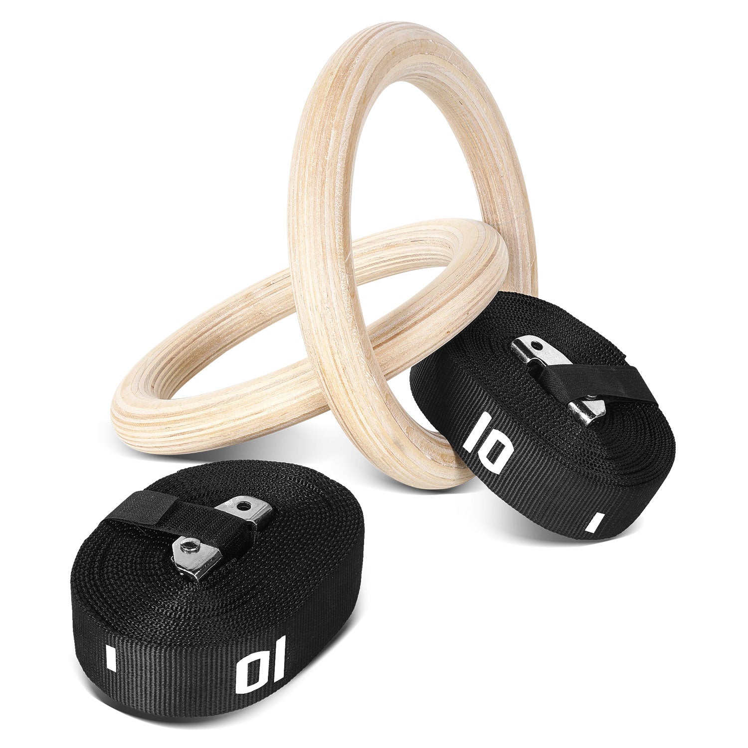 Wooden Gym Rings, FIG Spec, 28mm Diameter, Pair