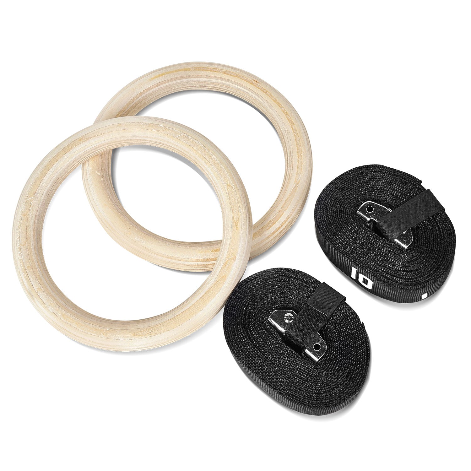 Wooden Gym Rings, FIG Spec, 28mm Diameter, Pair