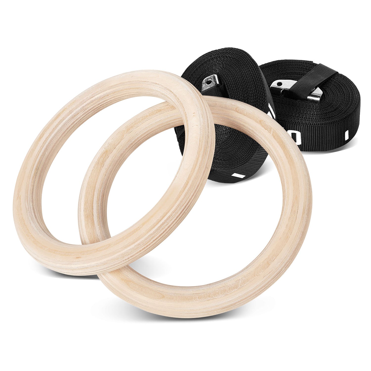 Wooden Gym Rings, FIG Spec, 28mm Diameter, Pair