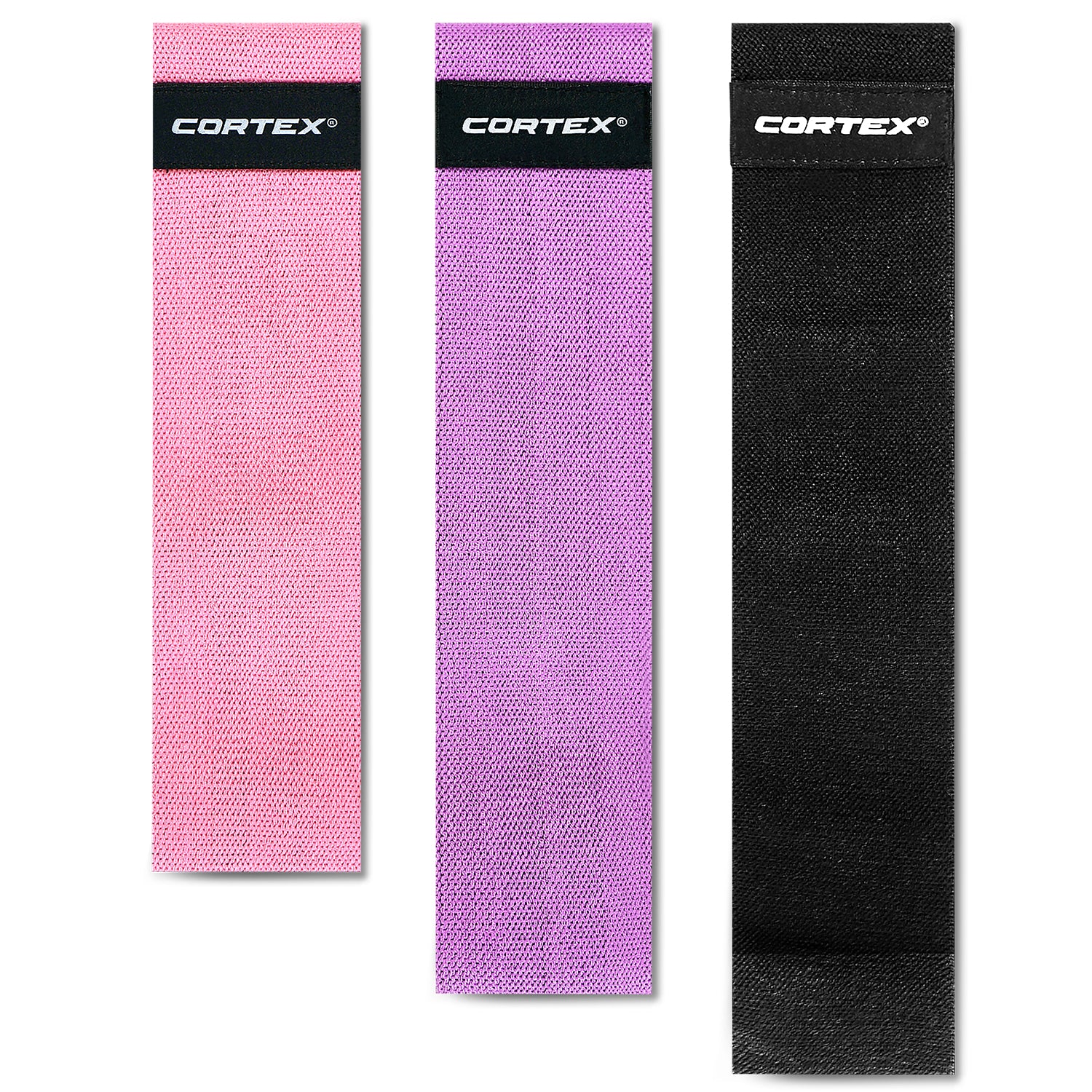 CORTEX FibraBands 3 Pack Micro Flat Resistance Bands Black Purple Pink