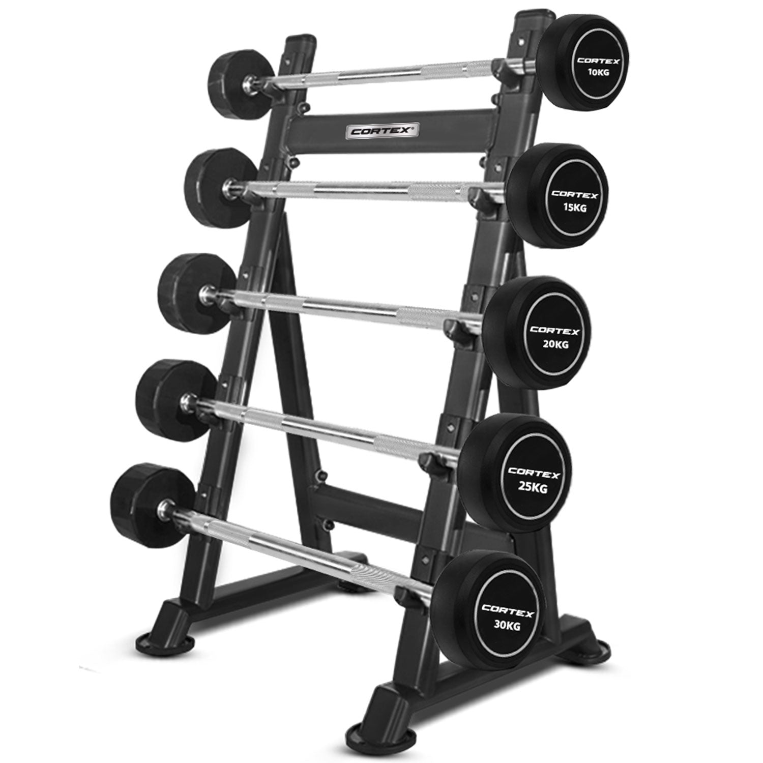 100kg Fixed Barbell Set with 5-Tier Stand, Commercial Grade