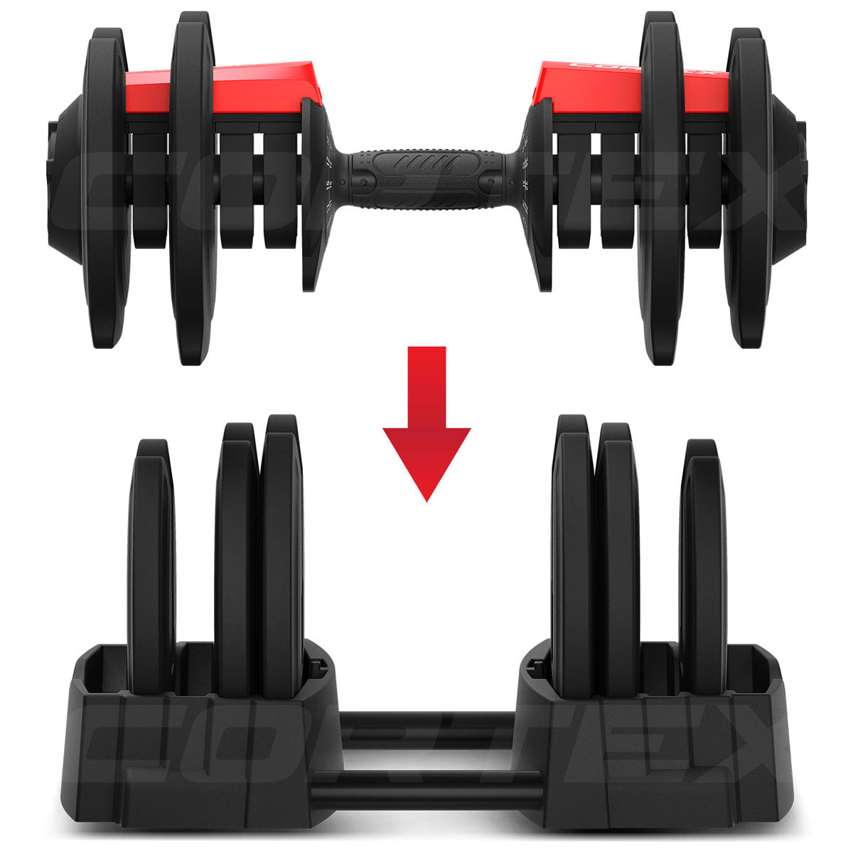 Revolock V2 40kg Adjustable Steel Dumbbell Barbell All-in-One