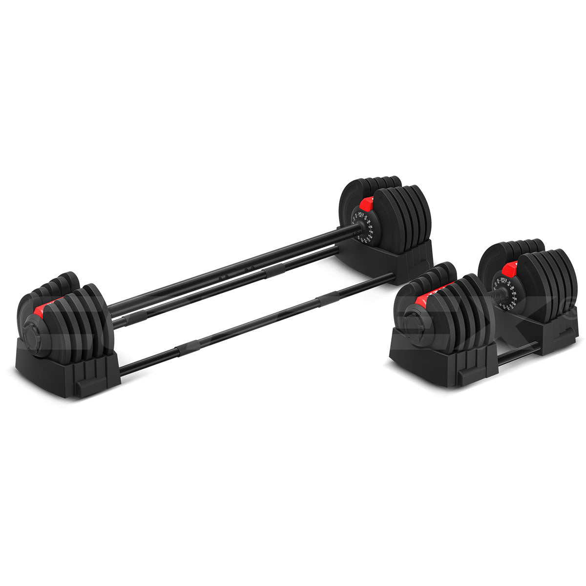 Revolock V2 40kg Adjustable Steel Dumbbell Barbell All-in-One