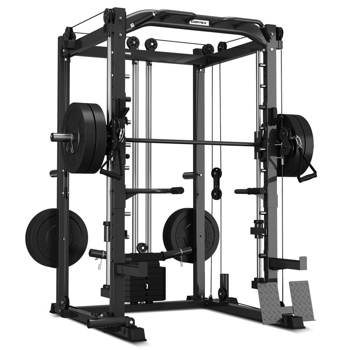 Multifunctional 6-in-1 Power Rack with Smith & Cable Machine