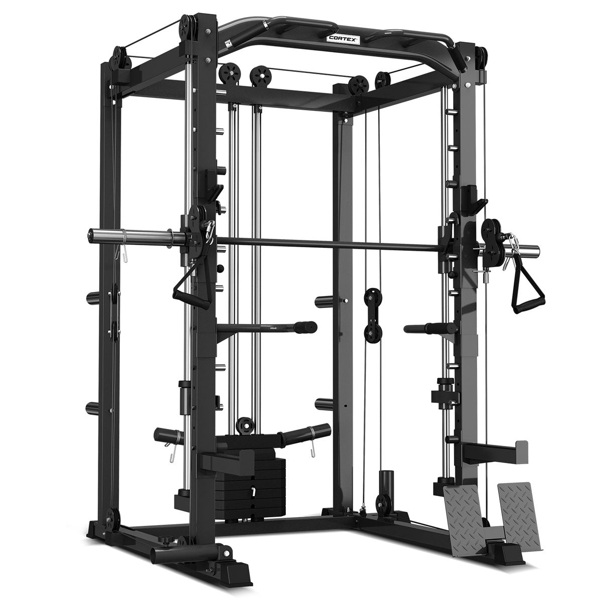 Multifunctional 6-in-1 Power Rack with Smith & Cable Machine