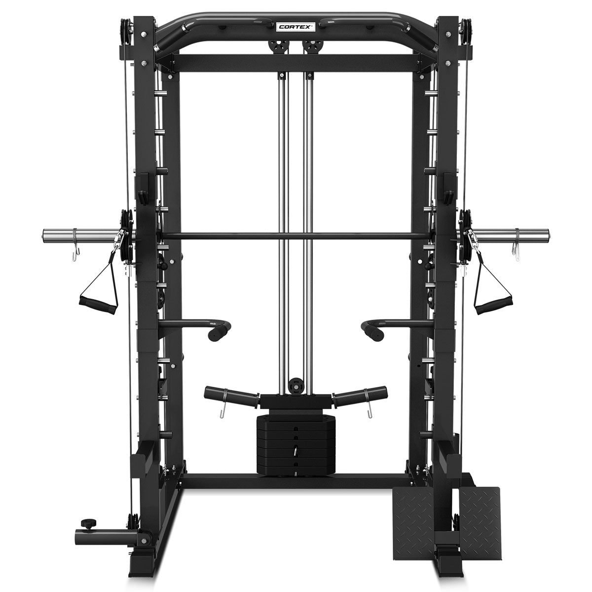 Multifunctional 6-in-1 Power Rack with Smith & Cable Machine