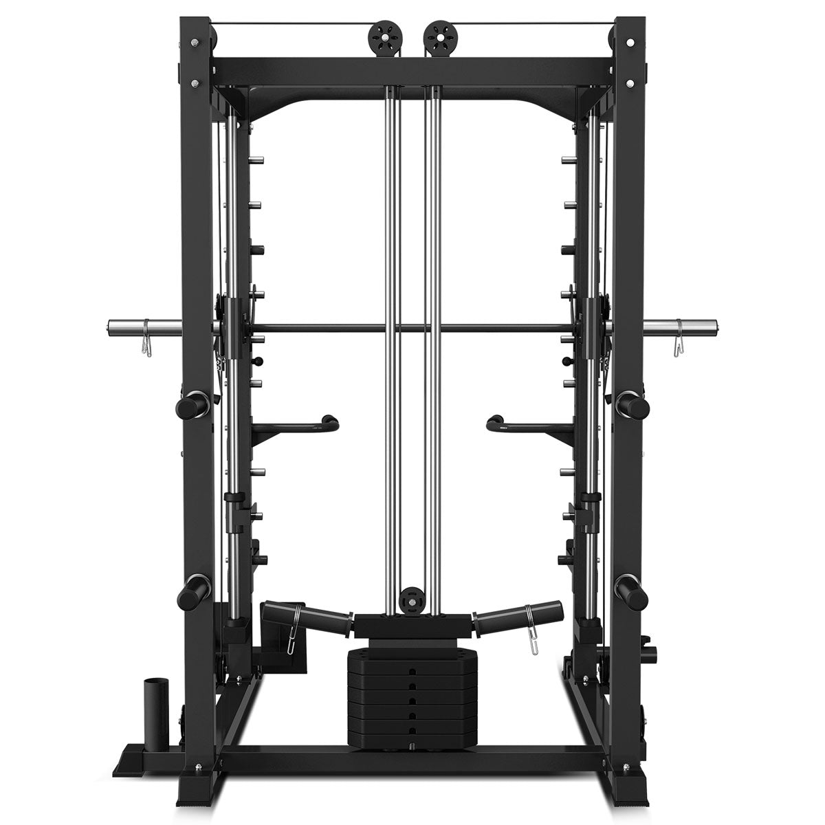 Multifunctional 6-in-1 Power Rack with Smith & Cable Machine