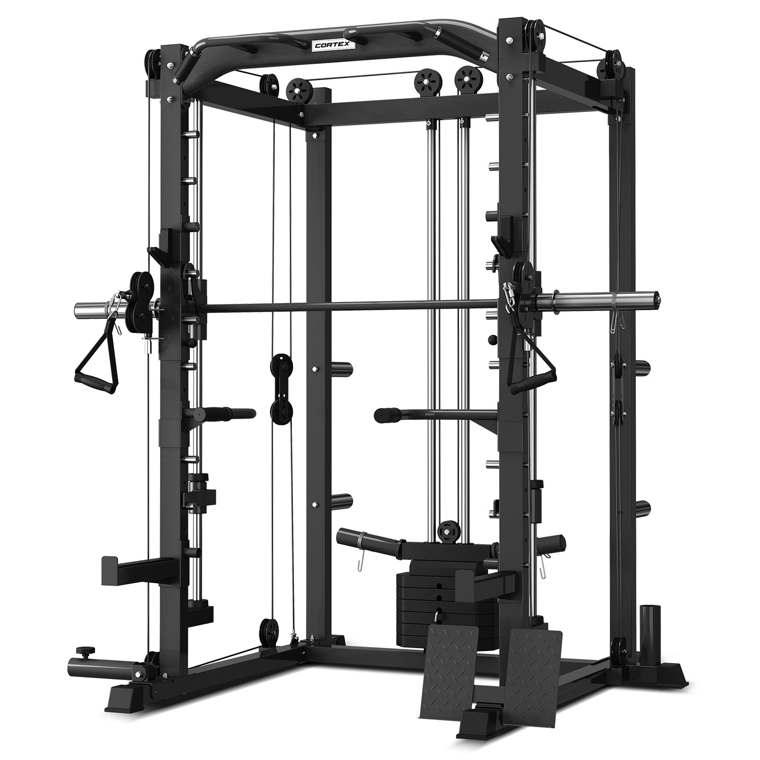 6-in-1 Multi Rack Smith Machine, 100kg Weight Set & Bench - Cortex