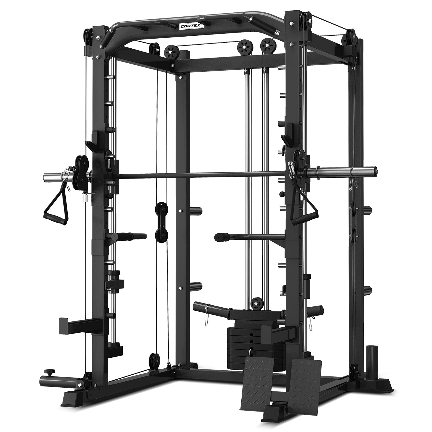 6-in-1 Power Rack+130kg Bumper Set+Bar+Bench - Cortex