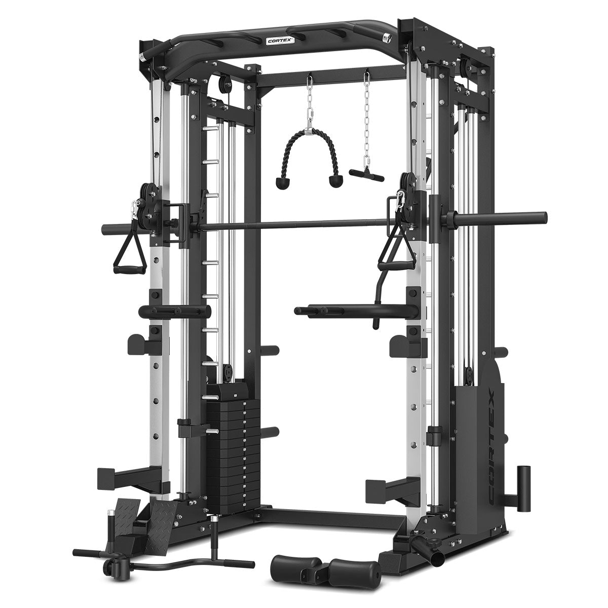 Multifunctional 6-in-1 Power Rack & Smith Cable Machine + 130kg Weight Set