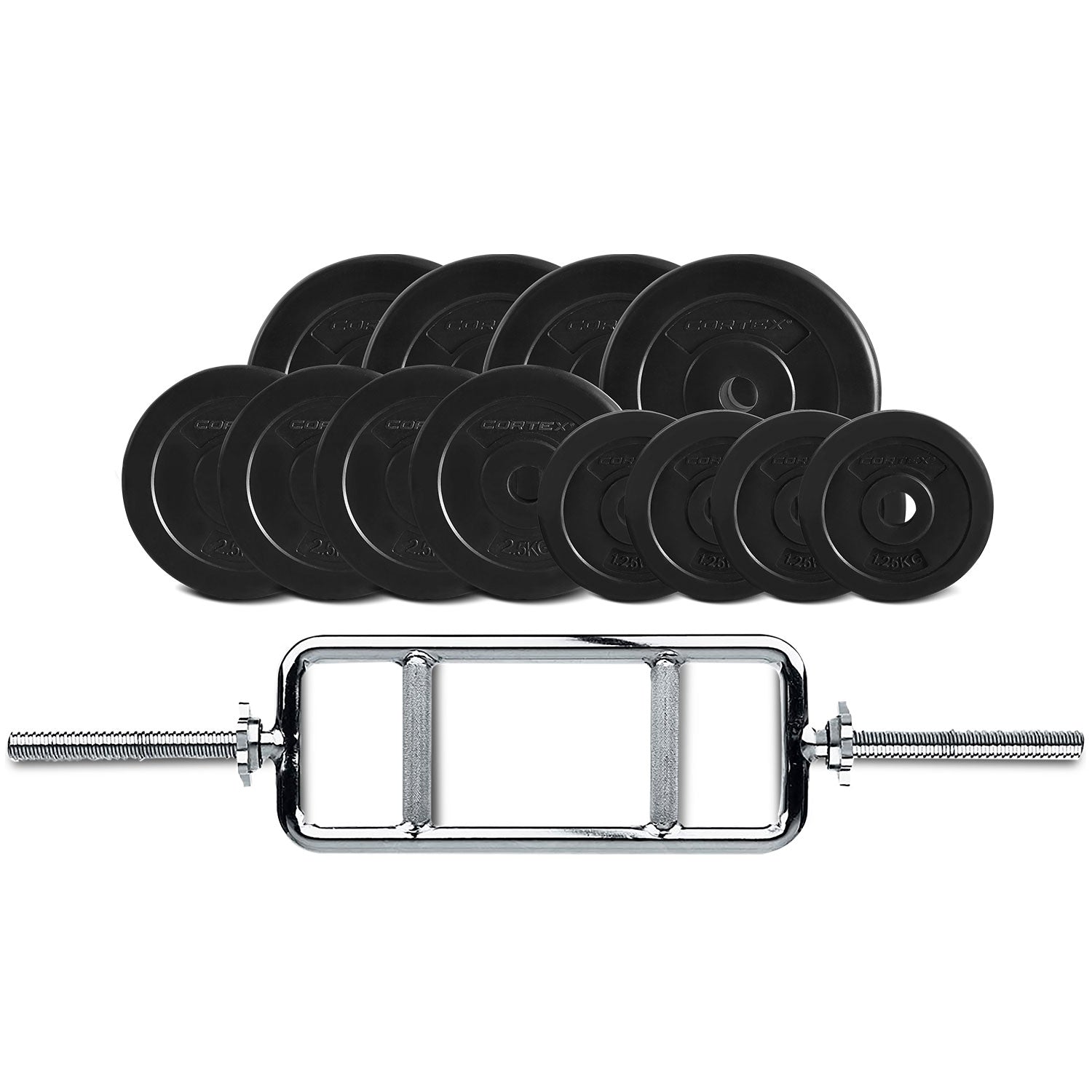 40kg PVC Coated Weight Set with Tri Bar - Cortex