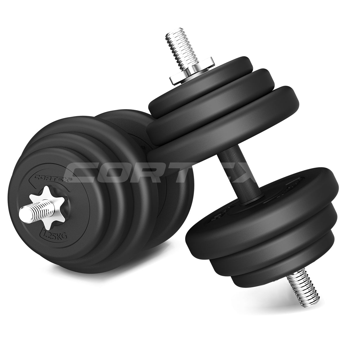 85kg PVC-Coated Barbell & Dumbbell Weight Set, Cortex