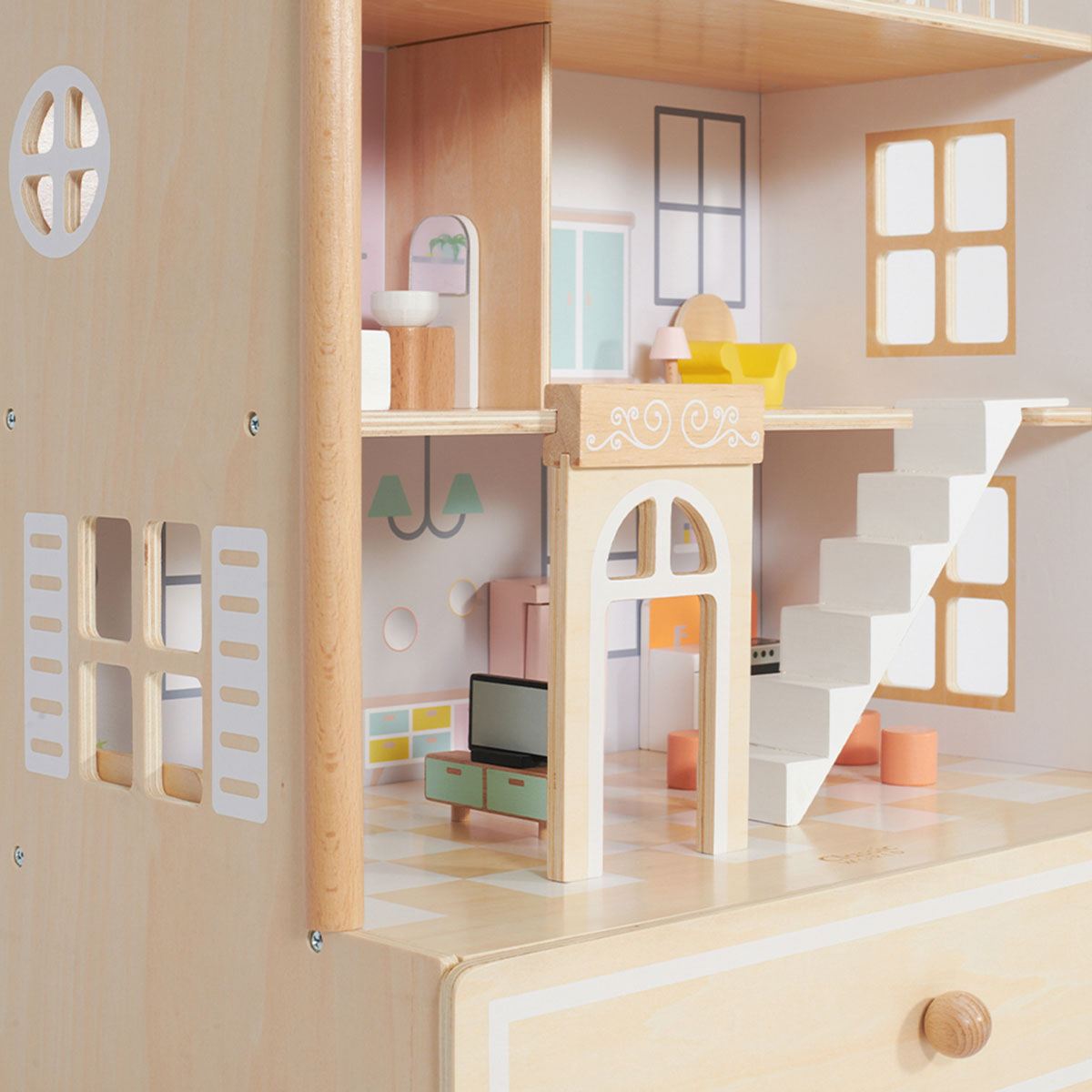 Happy Villa Dollhouse Wooden Playset Ages 3+