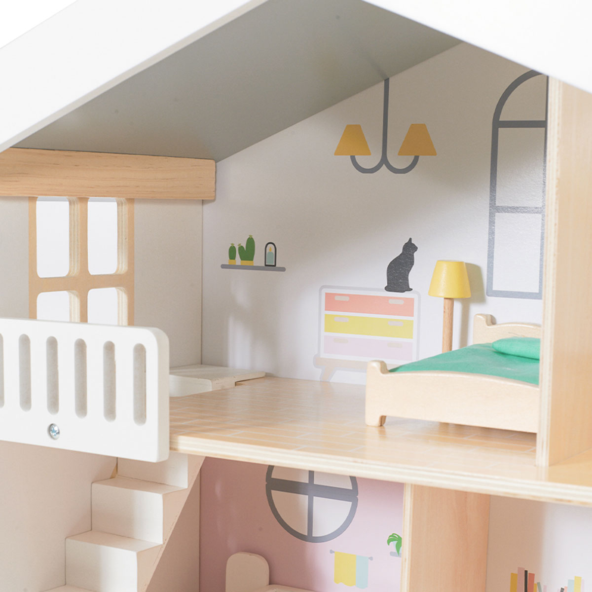 Happy Villa Dollhouse Wooden Playset Ages 3+