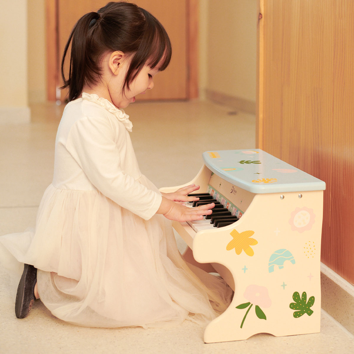 Iris Toy Piano MDF Teawood Beechwood 18+ Months