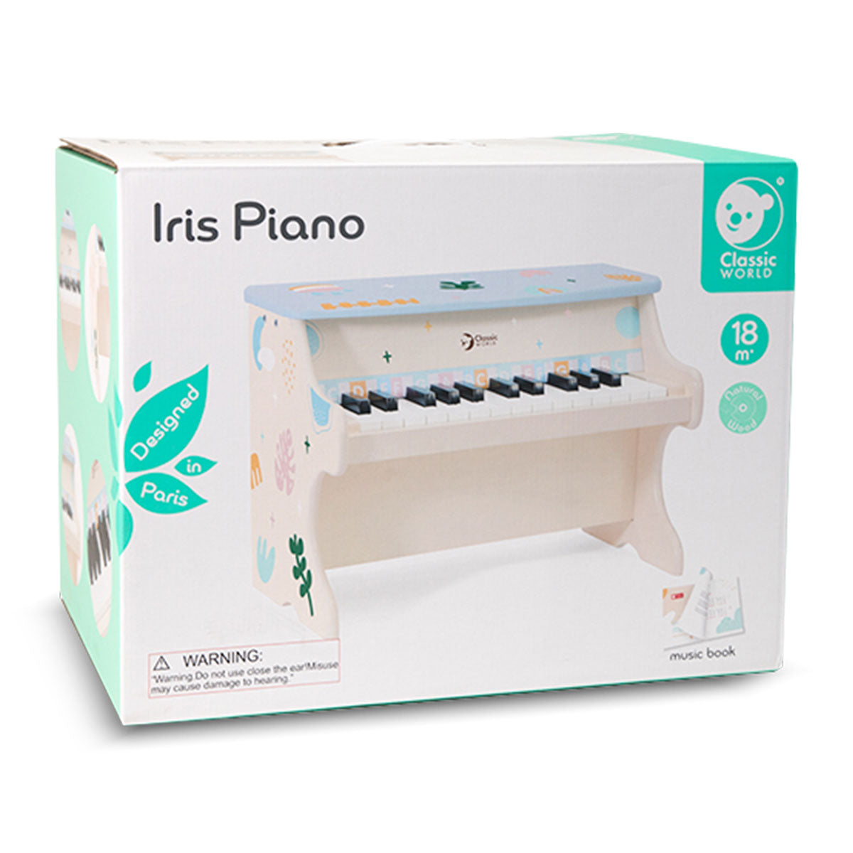 Iris Toy Piano MDF Teawood Beechwood 18+ Months
