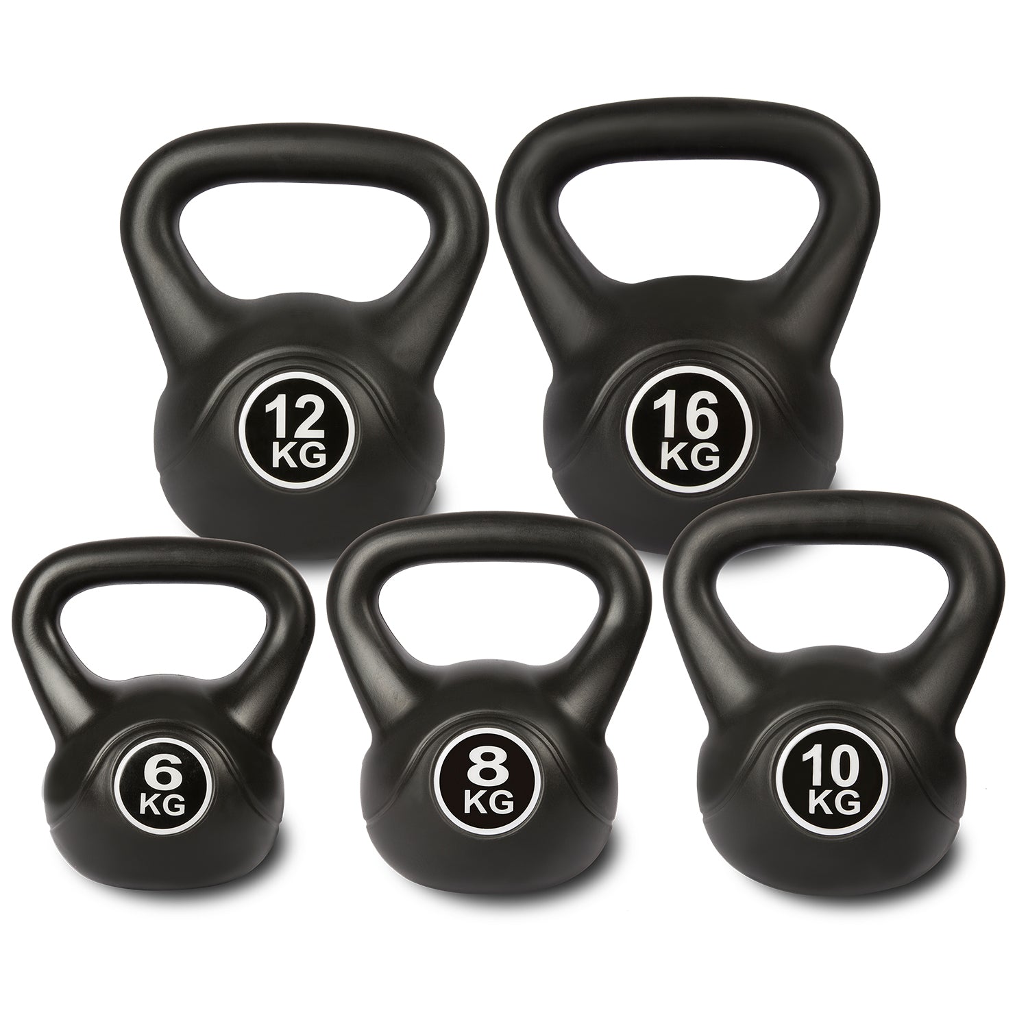 Durable Plastic Encased Kettlebell Set 6-16kg - CORTEX