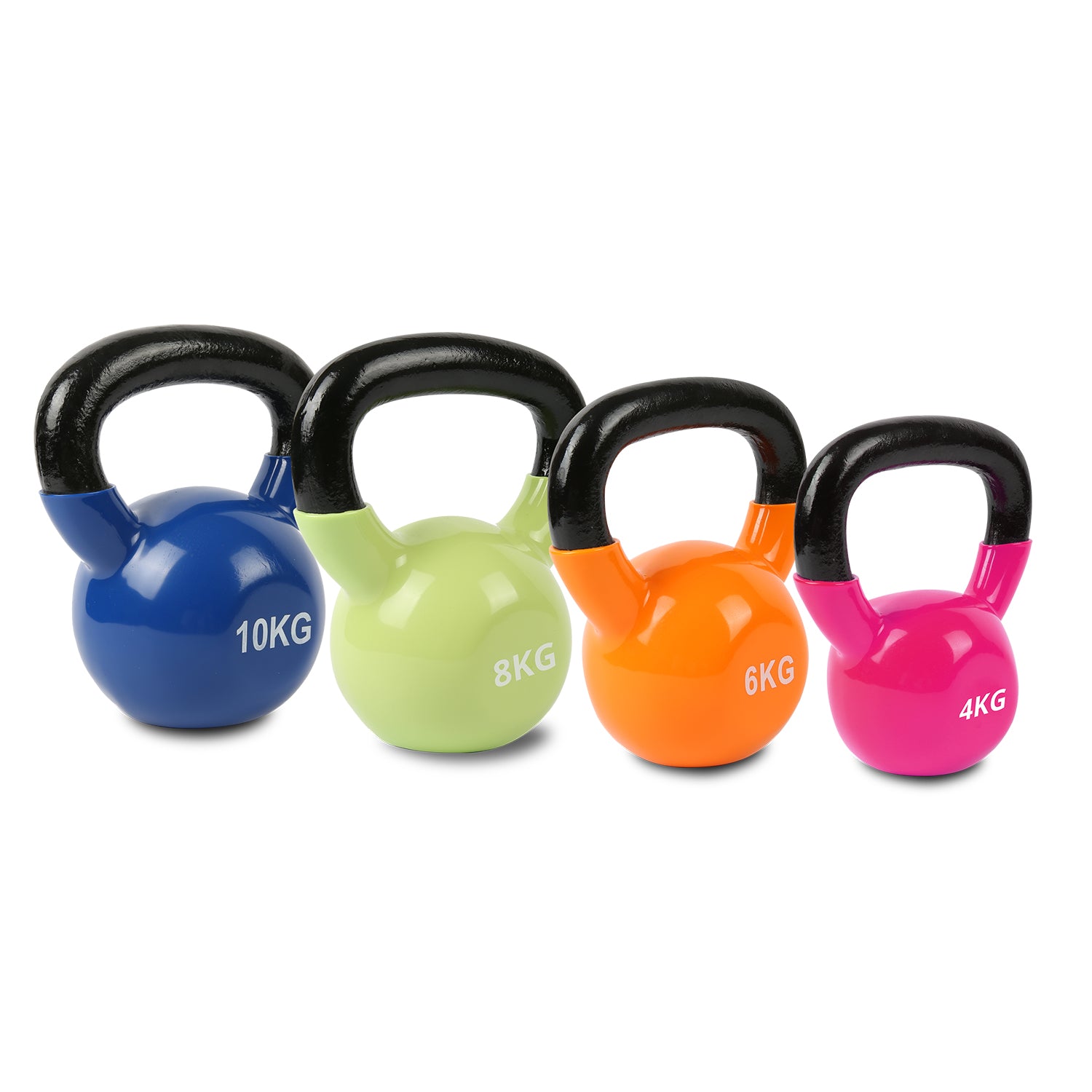 Color Coded Vinyl Kettlebell Set 4-12kg for Home Gym | CORTEX