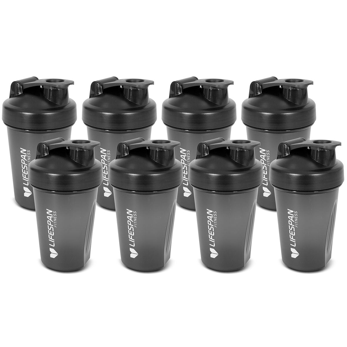 Lifespan Fitness 500ml Shaker Bottle Black Pack of 8