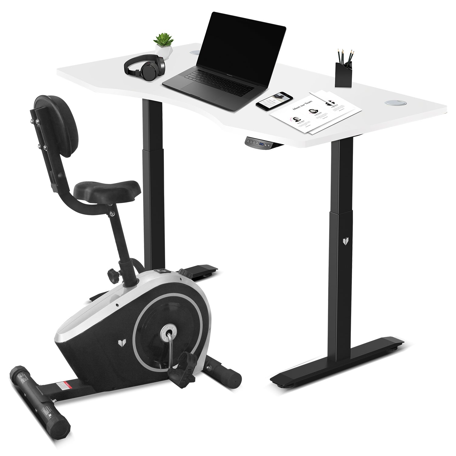 Cyclestation 3 Exercise Bike with Adjustable Ergodesk, 150cm