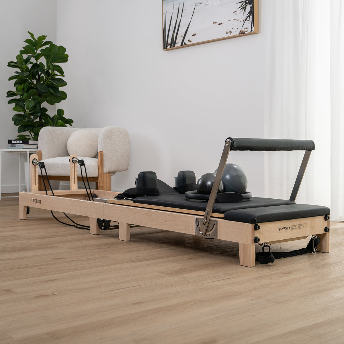 Contour 2 Folding Wooden Pilates Reformer Set with Accessories