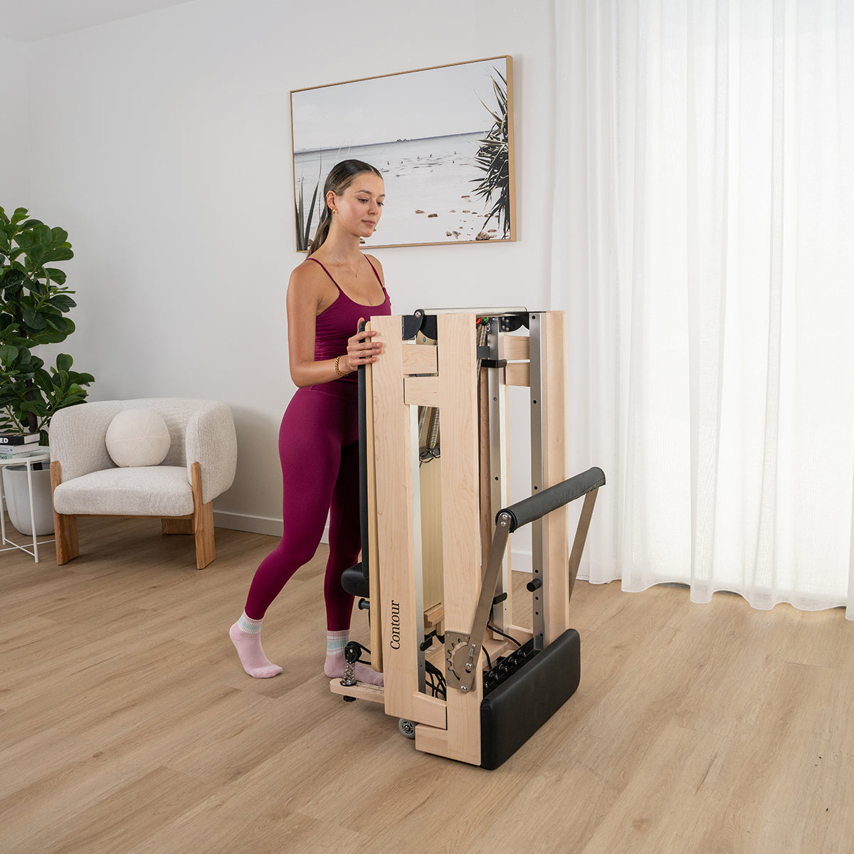 Contour 2 Folding Wooden Pilates Reformer Set with Accessories